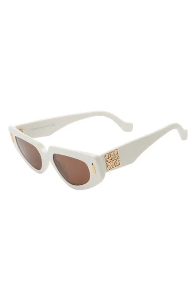 Loewe Anagram 51mm Geometric Sunglasses In Brown