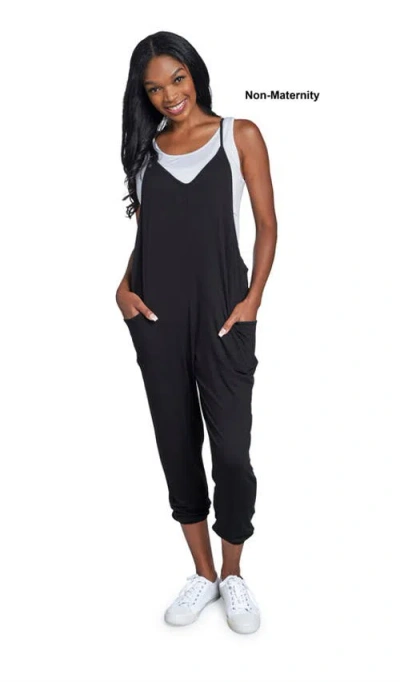 Everly Grey Brandi During & After Maternity/nursing Romper In Black