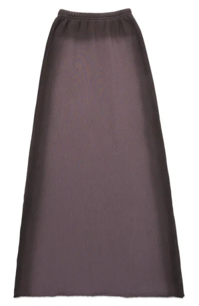 Honor The Gift Spray Cotton French Terry Maxi Skirt In Brown