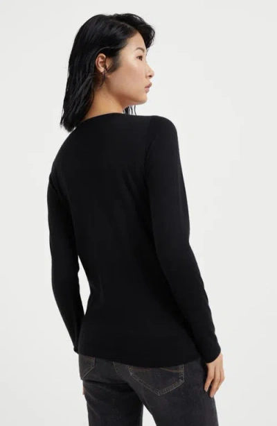 Brunello Cucinelli Cashmere-silk-blend Sweater In Black