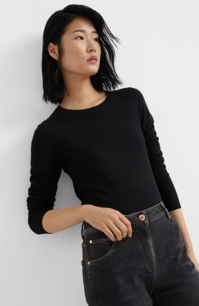 Brunello Cucinelli Cashmere-silk-blend Sweater In Black