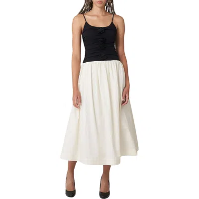 Find Me Now Meadow Rosette Mixed Media Midi Dress