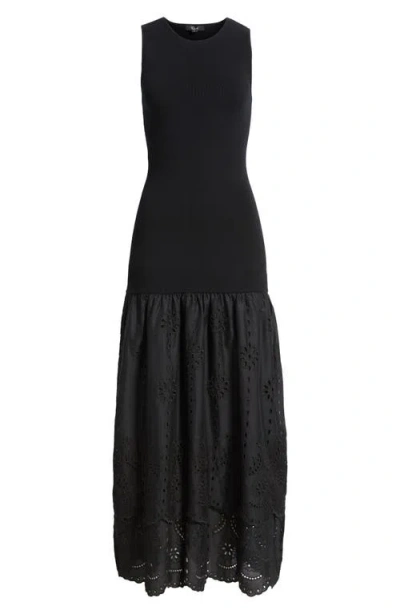 Rails Lavina Sleeveless Eyelet Embroidered Sundress In Black