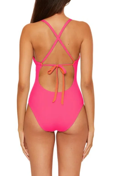 Becca Reversible One-piece Swimsuit In Pink
