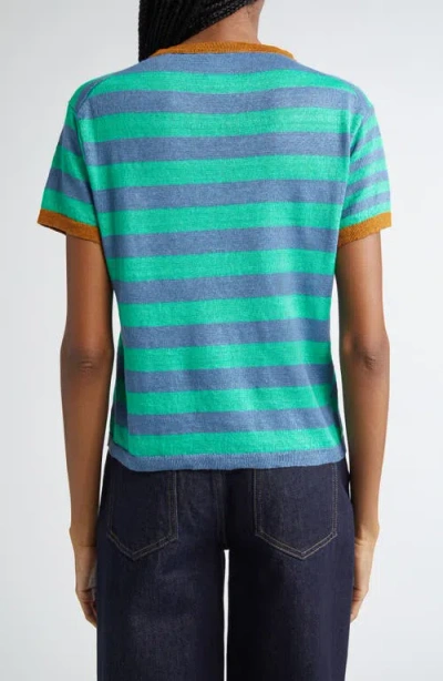 Yanyan Embroidered Stripe Linen Sweater