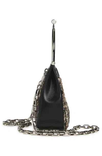 Alexander Mcqueen Mcqueen Mini T-bar Crystal & Bead Embellished Leather Evening Bag