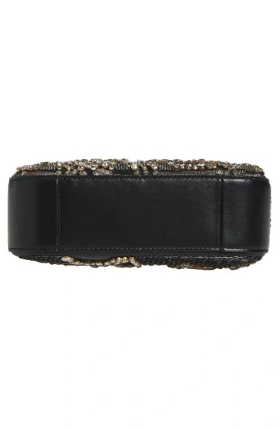Alexander Mcqueen Mcqueen Mini T-bar Crystal & Bead Embellished Leather Evening Bag