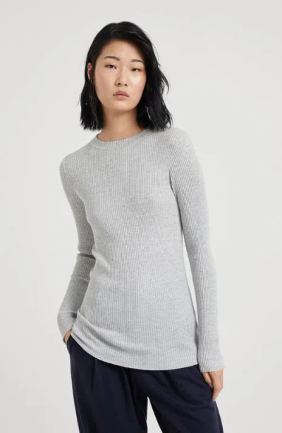 Brunello Cucinelli Shimmer-effect Round-neck Knit In Gray