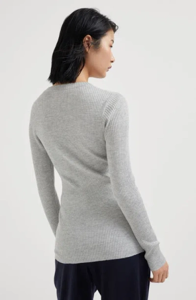 Brunello Cucinelli Shimmer-effect Round-neck Knit In Gray