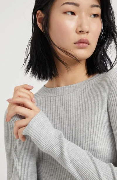 Brunello Cucinelli Shimmer-effect Round-neck Knit In Gray