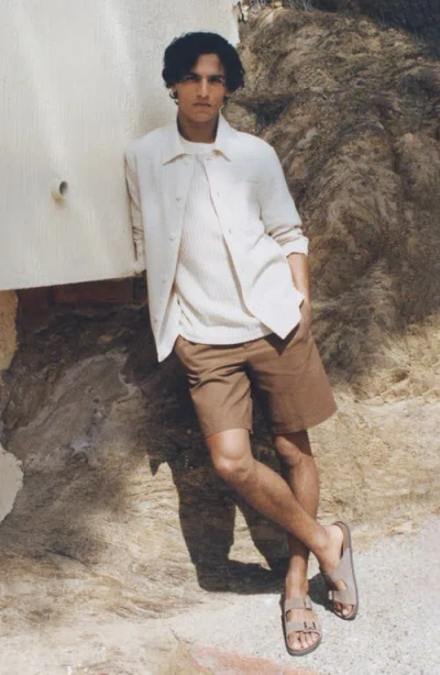 Mango Men's Drawstring Linen Bermuda Shorts In Brown
