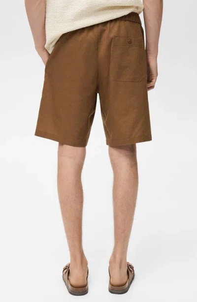 Mango Men's Drawstring Linen Bermuda Shorts In Brown