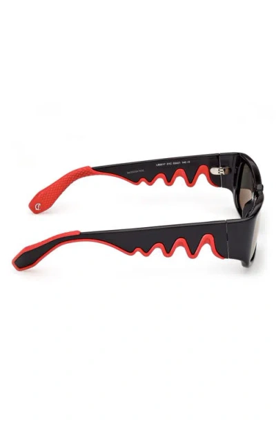 Christian Louboutin 53mm Loubishark Rectangular Sunglasses In Black
