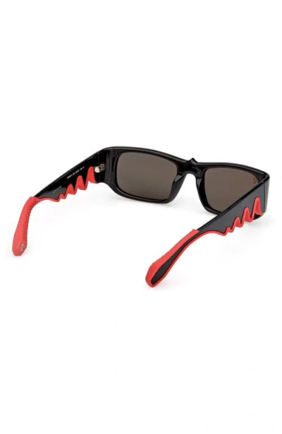 Christian Louboutin 53mm Loubishark Rectangular Sunglasses In Black