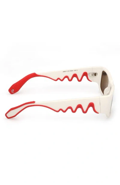 Christian Louboutin 53mm Loubishark Rectangular Sunglasses In White