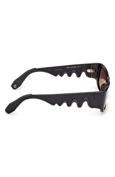 Christian Louboutin 53mm Loubishark Rectangular Sunglasses In Black