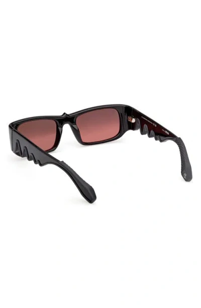 Christian Louboutin 53mm Loubishark Rectangular Sunglasses In Black