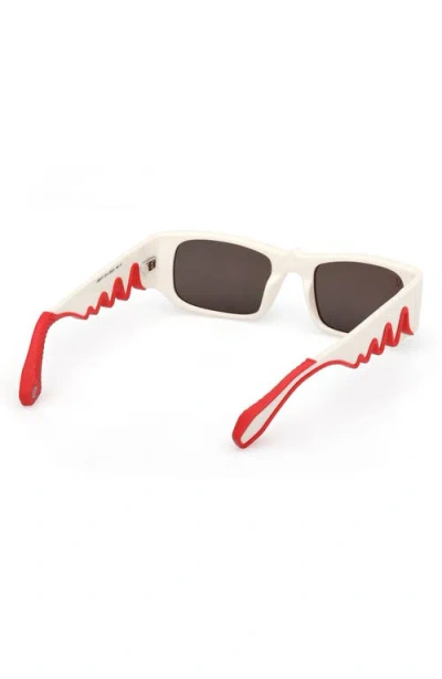 Christian Louboutin 53mm Loubishark Rectangular Sunglasses In White