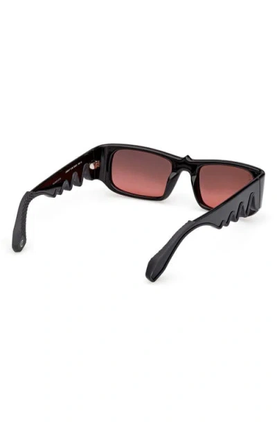 Christian Louboutin 53mm Loubishark Rectangular Sunglasses In Black