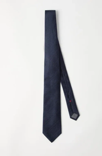 Brunello Cucinelli Herringbone Silk Tie