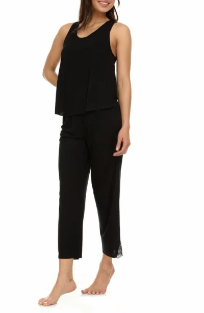 Flora Nikrooz Linda Lace Trim Tank Crop Pajamas