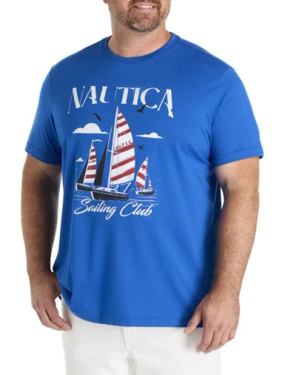 Nautica Big & Tall Sailing Graphic Tee In Blue