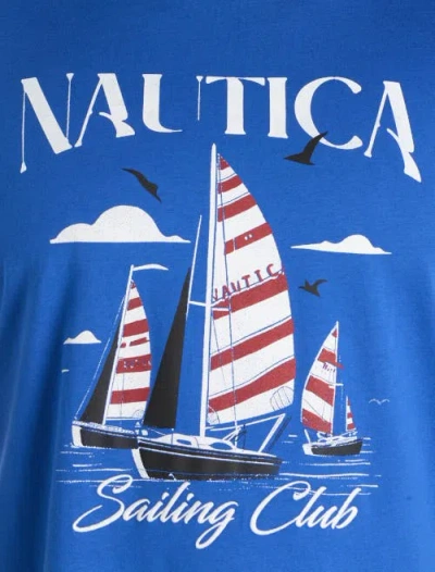Nautica Big & Tall Sailing Graphic Tee In Blue