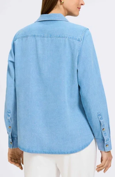 Foxcroft Hampton Denim Shirt In Blue