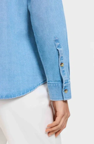 Foxcroft Hampton Denim Shirt In Blue
