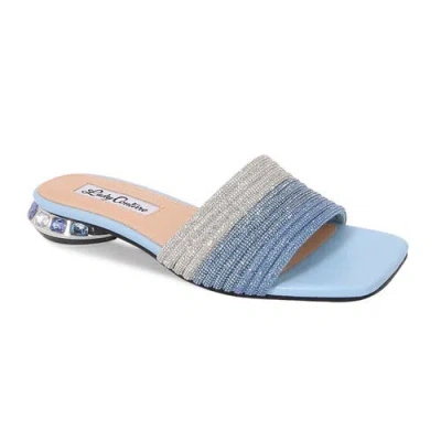 Lady Couture Multi Rhinestone Color Straps Slide With Multi Jewel Heel