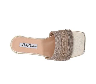 Lady Couture Multi Rhinestone Color Straps Slide With Multi Jewel Heel
