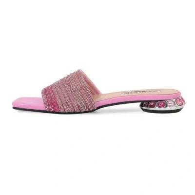 Lady Couture Multi Rhinestone Color Straps Slide With Multi Jewel Heel