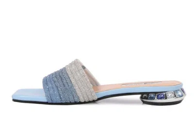 Lady Couture Multi Rhinestone Color Straps Slide With Multi Jewel Heel
