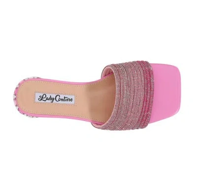 Lady Couture Multi Rhinestone Color Straps Slide With Multi Jewel Heel
