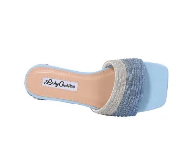 Lady Couture Multi Rhinestone Color Straps Slide With Multi Jewel Heel