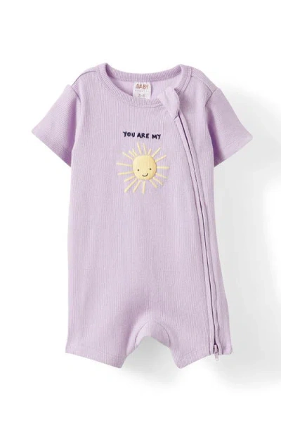 Cotton On Kids The Billie Short Sleeve Zip Romper In Pink