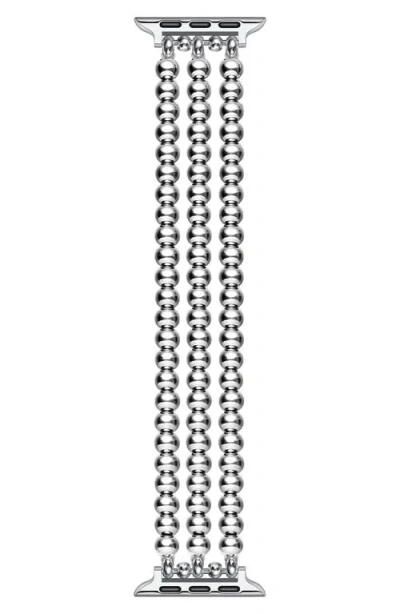 The Posh Tech Nova Stainless Steel Beaded Band For Apple Watch