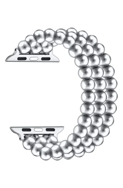 The Posh Tech Nova Stainless Steel Beaded Band For Apple Watch