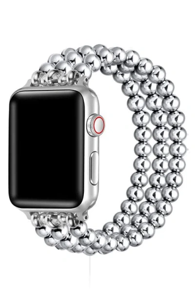 The Posh Tech Nova Stainless Steel Beaded Band For Apple Watch