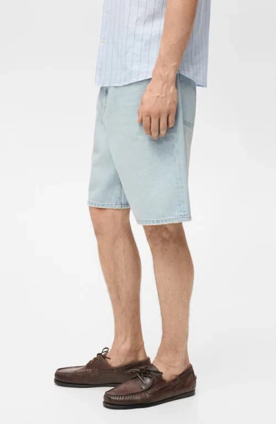 Mango Oversize Denim Bermuda Shorts In Blue