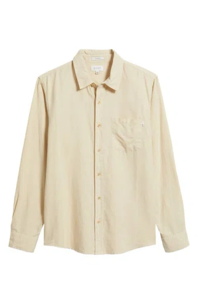 Ag Wesley Linen & Cotton Button-up Shirt In Neutral