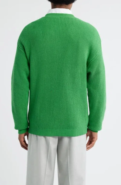 Krost Oversized Rib Knit Cardigan In Green