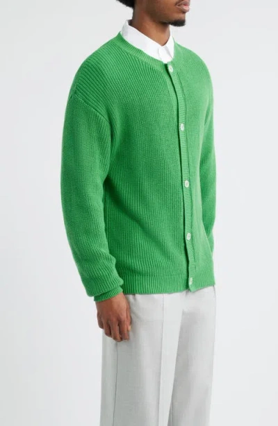 Krost Oversized Rib Knit Cardigan In Green