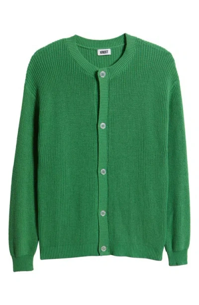 Krost Oversized Rib Knit Cardigan In Green