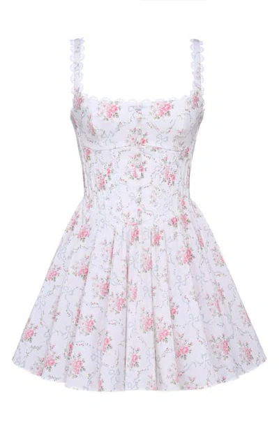 House Of Cb Sade Floral Print Minidress In White