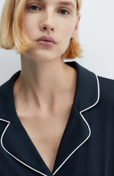 Mango Piped Pajamas In Black