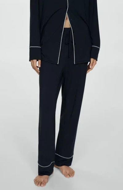 Mango Piped Pajamas In Black