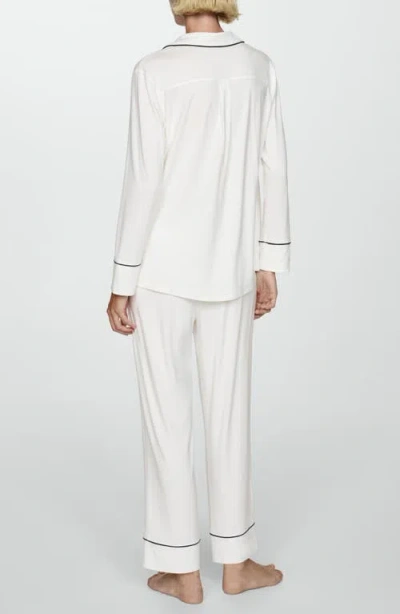 Mango Piped Pajamas In White