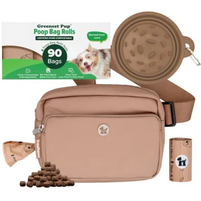 Puppington Walk Star Kit 3-in-1 Dog Walk Bag & Bowl Plus Matching 90 Refill Dog Poop Bags