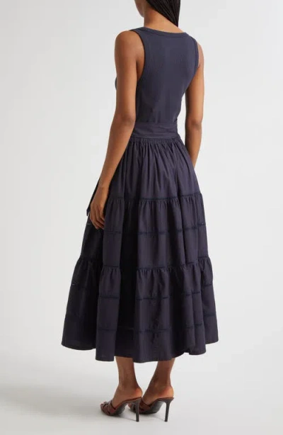 Cinq À Sept Zuri Sleeveless Tiered Maxi Dress In Blue